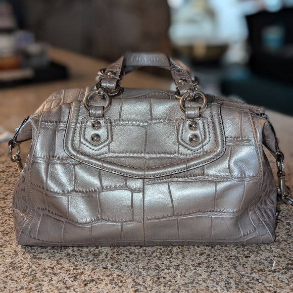 GUC Coach Ashley embossed croc satchel - Picture 2 of 12